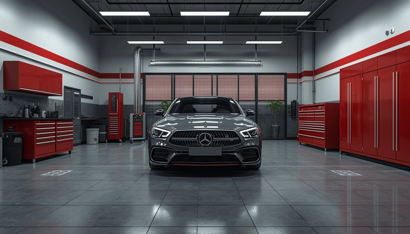 Berlina grigia nell'officina meccanica Ci Siamo Rotti a Roma